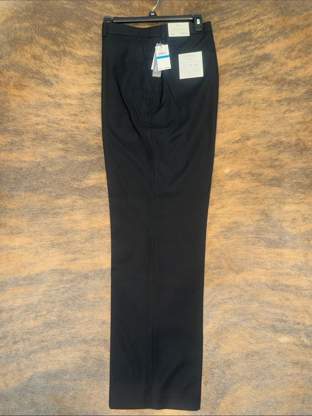 Perry Ellis Men's Black Dress Pants - Classic Straight Leg